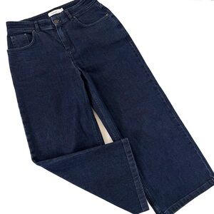 Kettlewell Jeans Womens Medium Dark Wash High Rise Wide Leg Crop Stretch